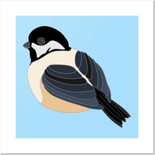 Black Capped Chickadee Graphic Bird Posters and Art